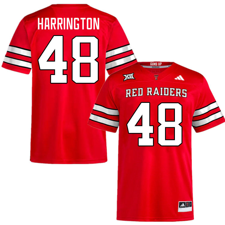 #48 Stone Harrington Texas Tech Red Raiders Jerseys College Football Uniforms Stitched-Red #48 Stone Harrington Texas Tech Red Raiders Jerseys College Football Uniforms Stitched-Red